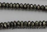 CPY215 15.5 inches 4*8mm faceted rondelle pyrite gemstone beads