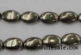 CPY231 15.5 inches 8*12mm oval pyrite gemstone beads wholesale