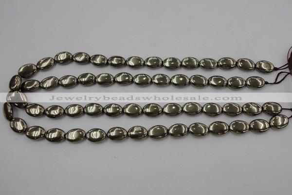 CPY232 15.5 inches 10*14mm oval pyrite gemstone beads wholesale