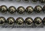 CPY24 16 inches 12mm round pyrite gemstone beads wholesale