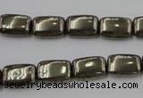 CPY240 15.5 inches 8*12mm rectangle pyrite gemstone beads wholesale