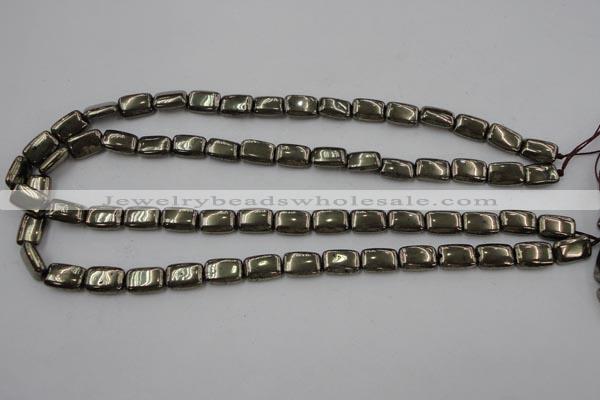 CPY240 15.5 inches 8*12mm rectangle pyrite gemstone beads wholesale