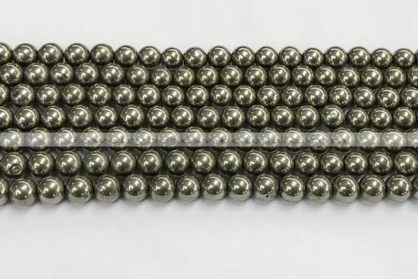 CPY261 15.5 inches 6mm round pyrite gemstone beads wholesale