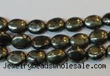 CPY310 15.5 inches 7*9mm oval pyrite gemstone beads wholesale