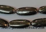 CPY311 15.5 inches 10*25mm oval pyrite gemstone beads wholesale