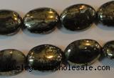 CPY312 15.5 inches 13*18mm oval pyrite gemstone beads wholesale