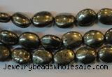 CPY32 16 inches 8*10mm oval pyrite gemstone beads wholesale