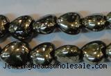 CPY328 15.5 inches 8*8mm heart pyrite gemstone beads wholesale