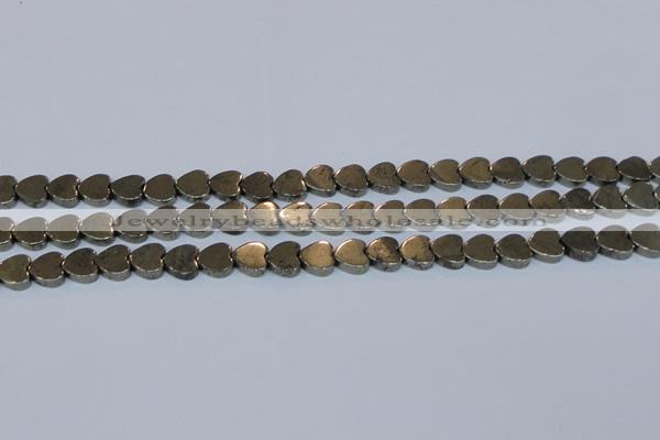 CPY332 15.5 inches 10*10mm heart pyrite gemstone beads