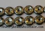 CPY336 15.5 inches 12mm donut pyrite gemstone beads wholesale