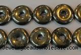 CPY337 15.5 inches 14mm donut pyrite gemstone beads wholesale