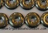 CPY339 15.5 inches 18mm donut pyrite gemstone beads wholesale