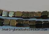 CPY350 15.5 inches 4*4mm cube pyrite gemstone beads wholesale