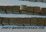 CPY352 15.5 inches 8*8mm cube pyrite gemstone beads wholesale