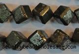 CPY364 15.5 inches 12*12mm faceted cube pyrite gemstone beads