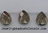 CPY378 Top drilled 12*16mm briolette pyrite gemstone beads