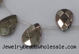 CPY379 Top drilled 13*18mm briolette pyrite gemstone beads