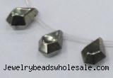 CPY389 Top drilled 11*15mm - 12*16mm faceted flat teardrop pyrite beads