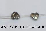 CPY393 Top drilled 8*8mm faceted heart pyrite gemstone beads wholesale