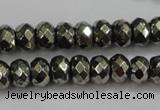 CPY40 16 inches 4*8mm faceted rondelle pyrite gemstone beads wholesale