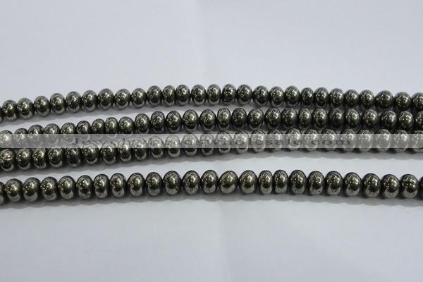 CPY422 15.5 inches 4*6mm rondelle pyrite gemstone beads