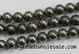 CPY48 16 inches 10mm round pyrite gemstone beads wholesale