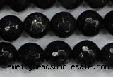 CPY502 15.5 inches 8mm faceted round natural chalcopyrite beads