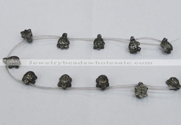 CPY558 Top drilled 13*18mm tortoise pyrite gemstone beads