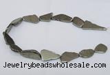 CPY585 15.5 inches 18*25mm - 16*35mm freeform pyrite gemstone beads