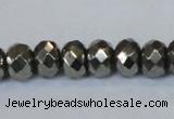 CPY588 15.5 inches 8*12mm faceted rondelle pyrite gemstone beads