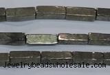 CPY592 15.5 inches 4*12mm cuboid pyrite gemstone beads