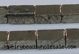 CPY594 15.5 inches 10*20mm cuboid pyrite gemstone beads