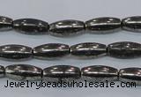 CPY600 15.5 inches 5*16mm rice pyrite gemstone beads wholesale