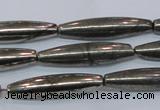 CPY601 15.5 inches 7*30mm rice pyrite gemstone beads wholesale