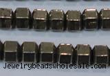 CPY618 15.5 inches 9*10mm pyrite gemstone beads