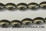 CPY62 15.5 inches 10*14mm rice pyrite gemstone beads wholesale