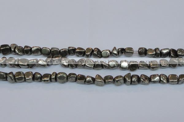 CPY622 15.5 inches 5*8mm - 6*10mm nuggets pyrite gemstone beads