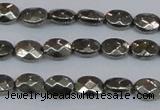 CPY630 15.5 inches 6*8mm faceted oval pyrite gemstone beads