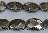 CPY632 15.5 inches 12*16mm faceted oval pyrite gemstone beads