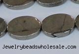 CPY645 15.5 inches 15*20mm oval pyrite gemstone beads wholesale