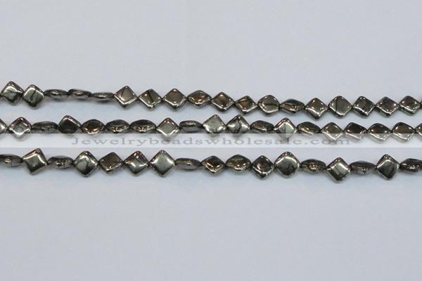 CPY647 15.5 inches 8*8mm diamond pyrite gemstone beads wholesale