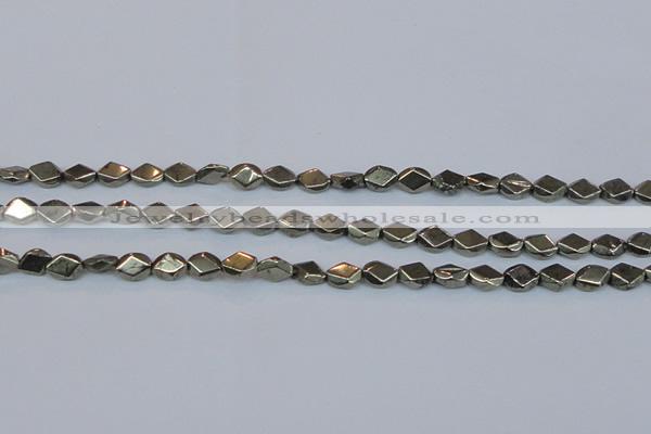 CPY651 15.5 inches 6*8mm pyrite gemstone beads wholesale