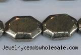 CPY655 15.5 inches 15*20mm octagonal pyrite gemstone beads