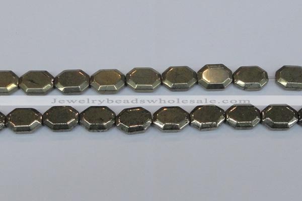 CPY655 15.5 inches 15*20mm octagonal pyrite gemstone beads