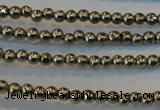 CPY70 15.5 inches 2mm round pyrite gemstone beads wholesale