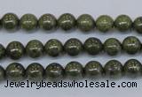 CPY750 15.5 inches 4mm round pyrite gemstone beads wholesale