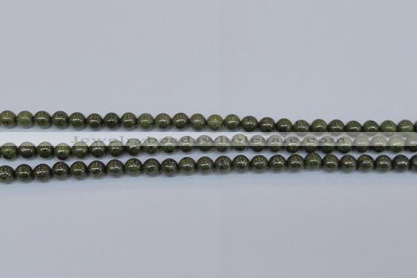 CPY751 15.5 inches 6mm round pyrite gemstone beads wholesale