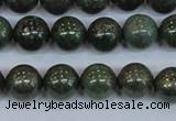 CPY763 15.5 inches 10mm round pyrite gemstone beads wholesale