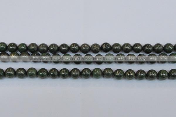 CPY764 15.5 inches 12mm round pyrite gemstone beads wholesale