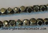 CPY78 15.5 inches 8-9mm faceted nuggets pyrite gemstone beads